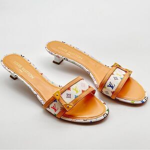 Louis Vuitton Y2K Murakami Multicolor LV Monogram Mule Slide Sandals EU 41 US 11